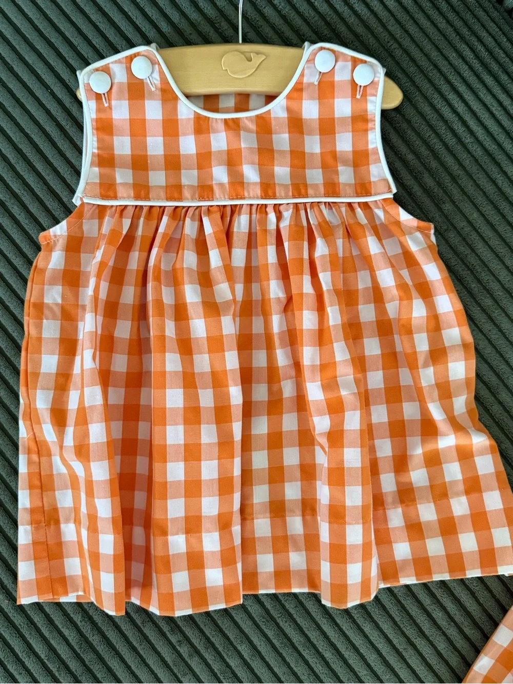 Remember Nguyen orange and white gingham bloomer Set | 24 MNTHS 🍊
